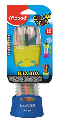 Карандаши цветные COLOR PEPS Flex Box, 12 цветов, раздвижной пенал - №1
