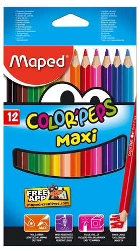 Карандаши цветные COLOR PEPS Maxi, 12 цветов - №1