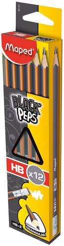 Карандаш графитный BLACK PEPS, HB, с ластиком - №2