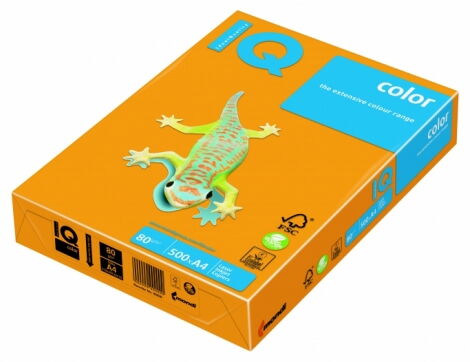 Бумага офисная цветная IQ Neon NEOOR А4, 80 г/м2, 500 листов, оранжевая - №1