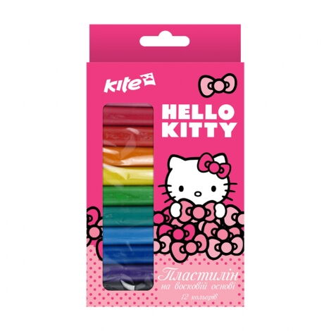 Пластилин, 12 цветов, 200г, Hello Kitty - №1