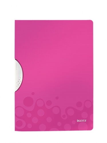 Скоросшиватель с клипом Leitz WOW Color Clip А4, РР, розовый металлик - №1