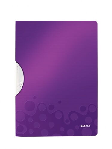 Скоросшиватель с клипом Leitz WOW Color Clip А4, РР, фиолетовый металлик - №1