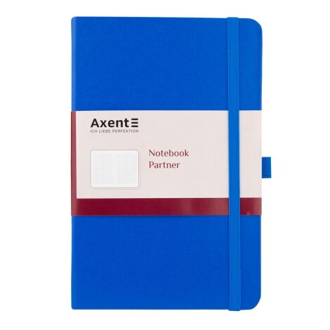 Книга записная Axent Partner, 12,5х19,5 см, клетка, голубая - №1
