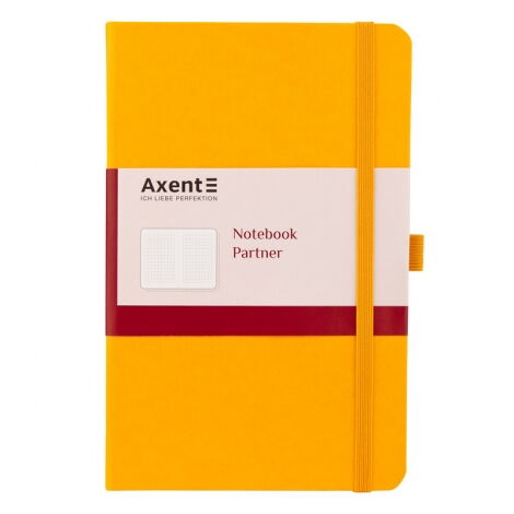 Книга записная Axent Partner, 12,5х19,5 см, клетка, желтая - №1