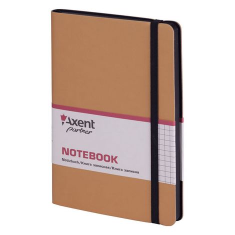 Книга записная Axent Partner Soft, 12,5х19,5 см, клетка, золотая - №2