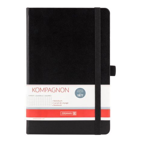 Книга записная Brunnen Компаньйон А5, клетка, черная - №1