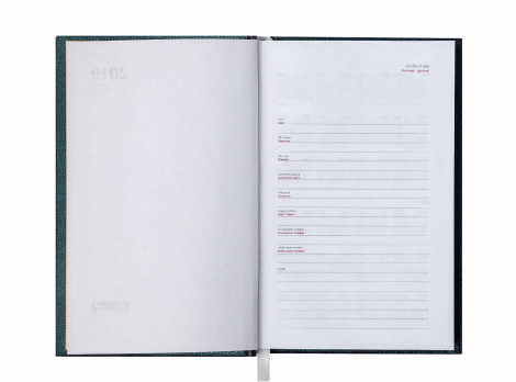 Ежедневник датированный 2019 Buromax Design DIAMANTE, бирюзовый, А6 - №4