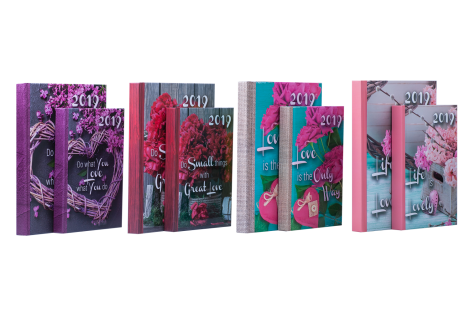 Ежедневник датированный 2019 Buromax Design ROMANTIC, красный, А5 - №2