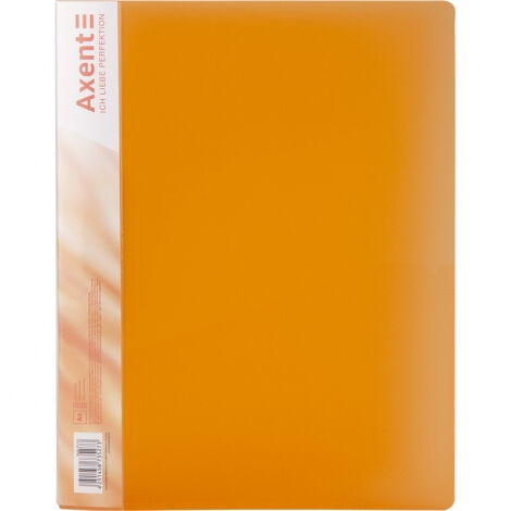 Папка с прижимом Axent A4, 700 мкм, прозрачная оранжевая - №1
