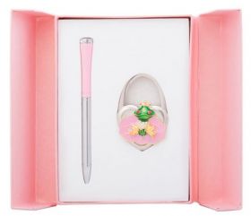 Набор подарочный "Fairy Tale": ручка шариковая + крючок д/ сумки, розовый