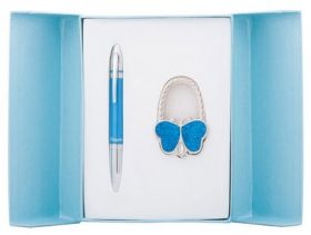 Набор подарочный "Lightness": ручка шариковая + крючок д/ сумки, синий