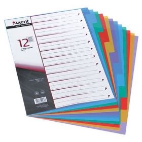 Индекс-разделитель А4, 12 разделов, цветной, с листом описи