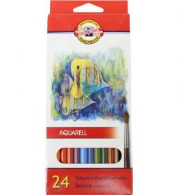 Олівці кольорові акварельні Mondeluz "Рибки", 24 кольору