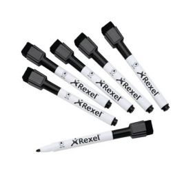 Набір маркерів для дошок Rexel, 6 шт., 2-4 мм, чорний
