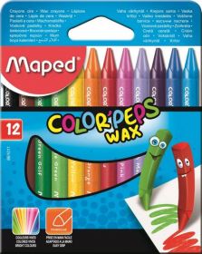 Олівці-олівці кольорові воскові COLOR PEPS Wax Crayons, 12 кольорів, картонна коробка