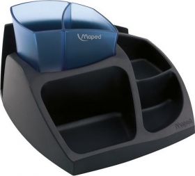 Підставка для офісних приладдя ESSENTIALS GREEN Compact, пластикова, чорна з синім