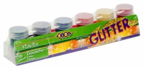Гуаш ZiBi GLITTER, 6 кольорів, 20мл