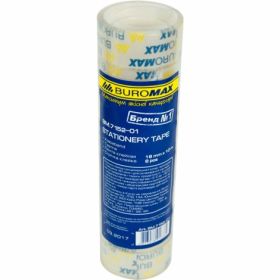 Скотч канцелярский Buromax 18 мм х 10 м, прозрачный, 8 шт