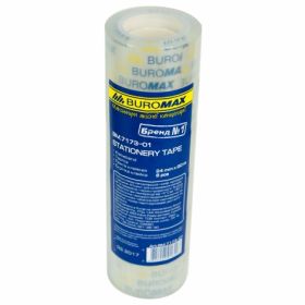 Скотч канцелярский Buromax 24 мм х 20 м, прозрачный, 6 шт