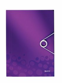 Папка на резинке Leitz WOW А4, фиолетовый металлик