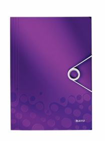 Папка на гумці Leitz WOW А4, фіолетовий металік