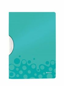 Швидкозшивач з кліпом Leitz WOW Color Clip А4, РР, бірюзовий металік