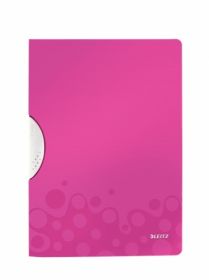 Швидкозшивач з кліпом Leitz WOW Color Clip А4, РР, рожевий металік