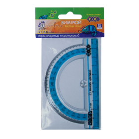 Транспортир 180°/10 см ZiBi KIDS Line, прозора з блакитним