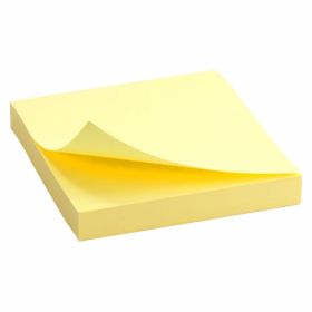 Папір для нотаток Delta 75x75 мм, 100 аркушів, з клейким шаром, жовта