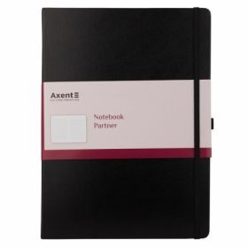 Книга записна Axent Partner, А4, клітинка, чорна