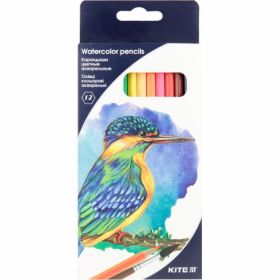 Олівці кольорові акварельні KITE Птиці, 12 кольорів