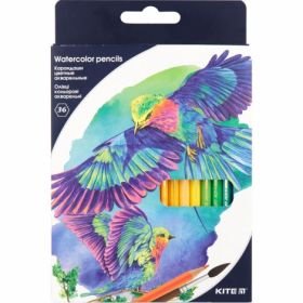 Олівці кольорові акварельні KITE Птиці, 36 кольорів