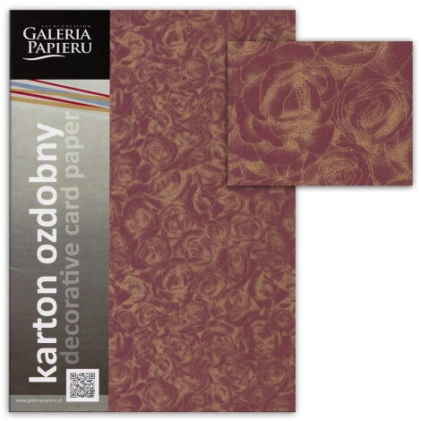 Картон дизайнерский Galeria Papieru ROSES 250 г/м2, 20 шт, бордовый - №2