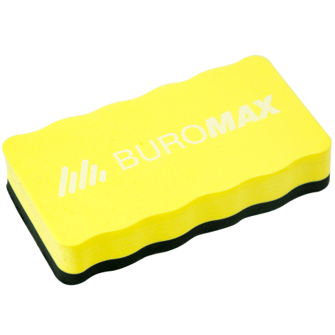 Губка магнитная для досок BUROMAX, желтая - №1
