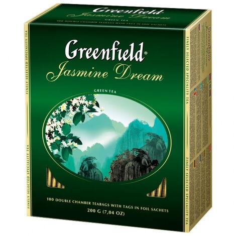 Чай зелёный в пакетиках Greenfield JASMIN DREAM, 100 шт х 2 г - №1