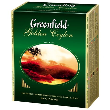 Чай черный в пакетиках Greenfield GOLDEN CEYLON, 100 шт х 2 г - №1