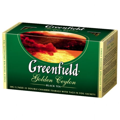 Чай черный в пакетиках Greenfield GOLDEN CEYLON, 25 шт х 2 г - №1