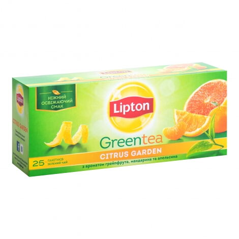 Чай зелёный в пакетиках Lipton CITRUS GARDEN GREEN, 25 шт х 2 г - №1