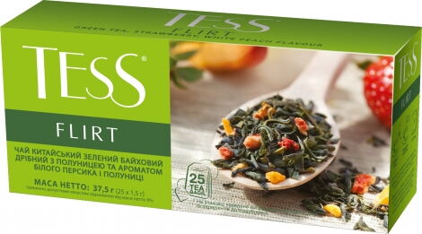 Чай зелёный в пакетиках Tess FLIRT, 25 шт х 1.5 г - №1