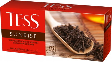 Чай черный в пакетиках Tess SUNRISE, 25 шт х 1.8 г - №1