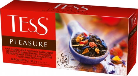 Чай черный в пакетиках Tess PLEASURE, 25 шт х 1.5 г - №1