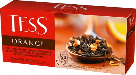 Чай черный в пакетиках Tess ORANGE, 25 шт х 1.8 г - №1