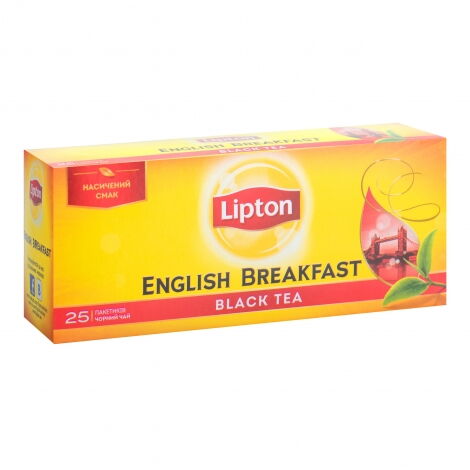 Чай черный в пакетиках Lipton ENGLISH BREAKFAST, 25 шт х 2 г - №1