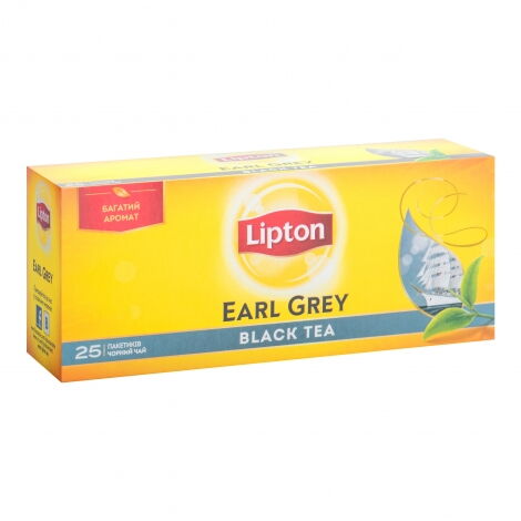 Чай черный в пакетиках Lipton EARL GREY, 25 шт х 2 г - №1