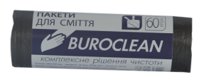 Пакети для сміття BuroClean ECO 60 л, 40 шт, чорні