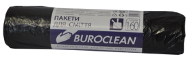 Пакети для сміття BuroClean ECO 160 л, 10 шт., чорні