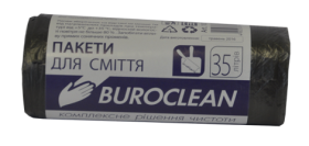 Пакети для сміття BuroClean 35 л, 30 шт, чорні