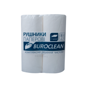 Полотенца целлюлозные Buroclean, 2 слоя, 2 рулона, белые