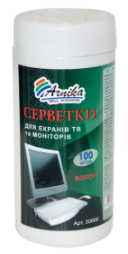 Серветки вологі АРНІКА для екранів ТВ і моніторів, 100 шт